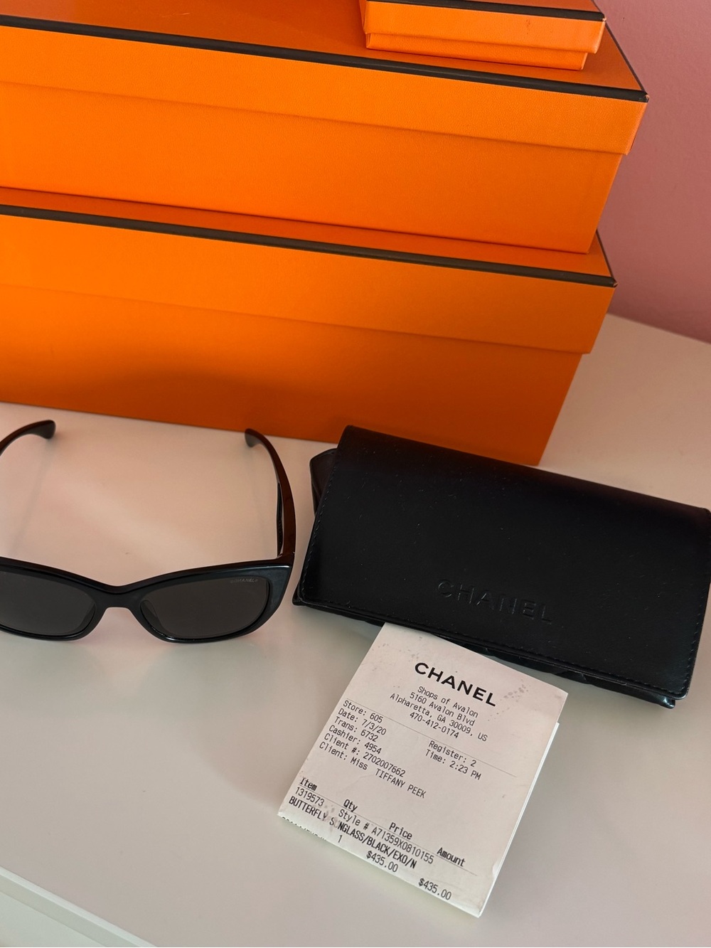 Authentic CHANEL Glossy Black Sunglasses with CC Emblem